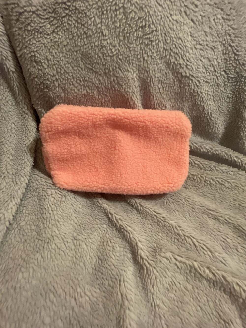 Sephora Baby Pink Sherpa Fuzzy Cosmetic Makeup Pouch